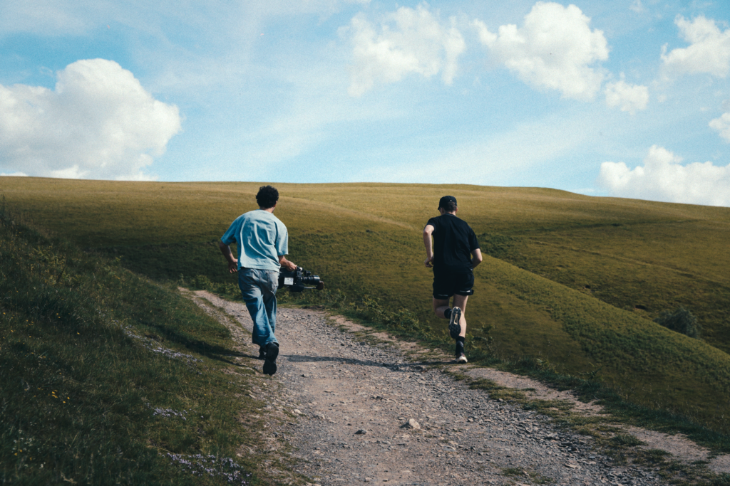 filming man whilst running