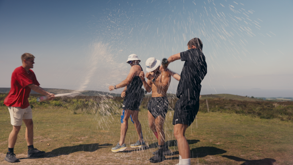 runners celebrating finishing a race